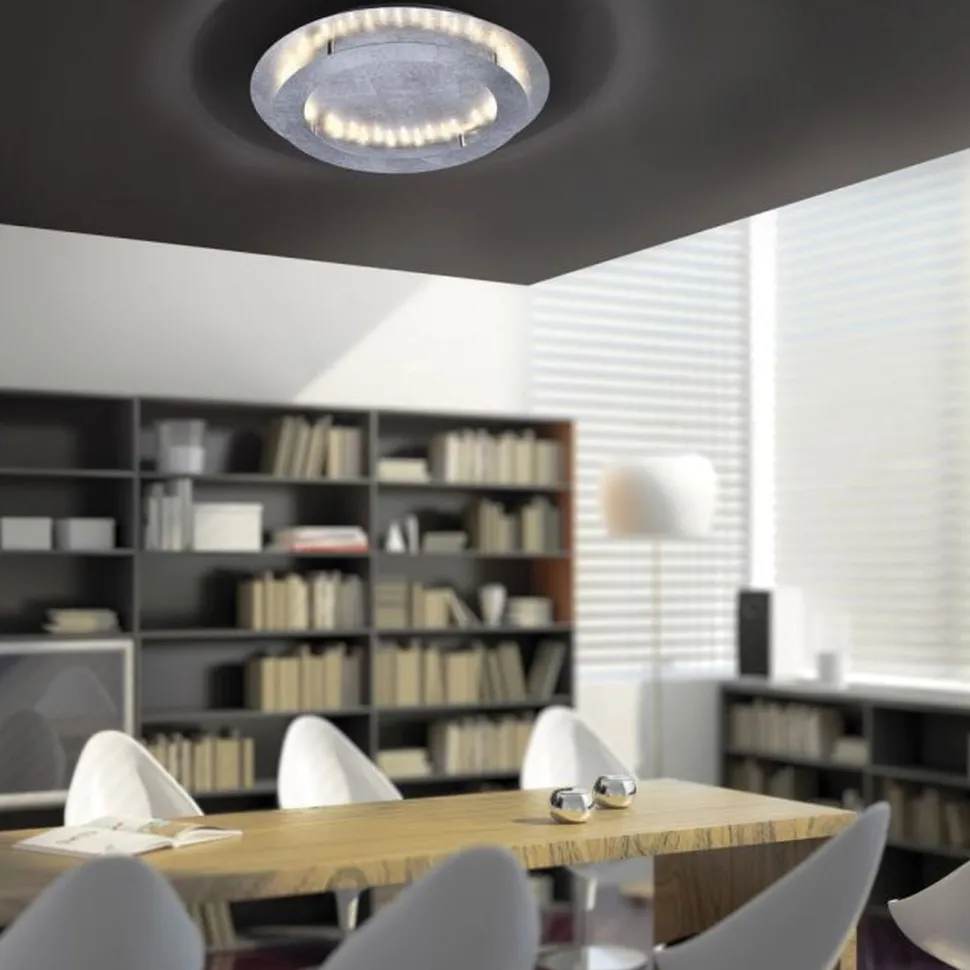 LED Deckenleuchte in Blattsilber Metall 3000 lm Ø50 cm