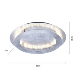 LED Deckenleuchte in Blattsilber Metall 3000 lm Ø50 cm