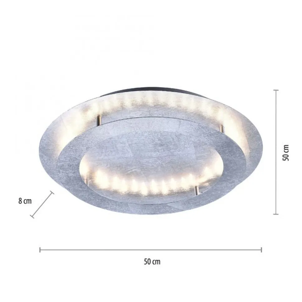 LED Deckenleuchte in Blattsilber Metall 3000 lm Ø50 cm