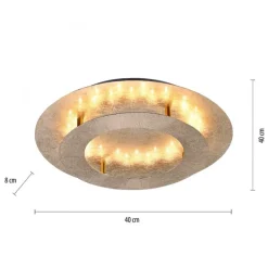 LED Deckenleuchte in Blattgold Metall 2270 lm Ø40 cm