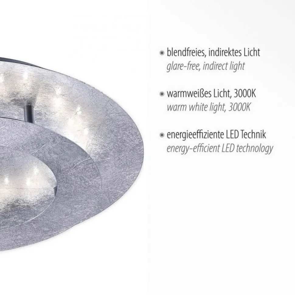 LED Deckenleuchte in Blattsilber Metall 18 W Ø40 cm