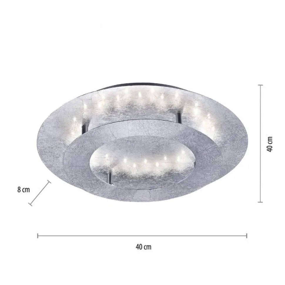 LED Deckenleuchte in Blattsilber Metall 18 W Ø40 cm