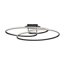 LED Deckenleuchte Metall Schwarz 3000 K Ringe dekorativ