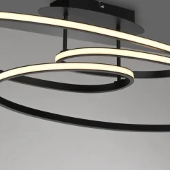 LED Deckenleuchte Metall Schwarz 3000 K Ringe dekorativ