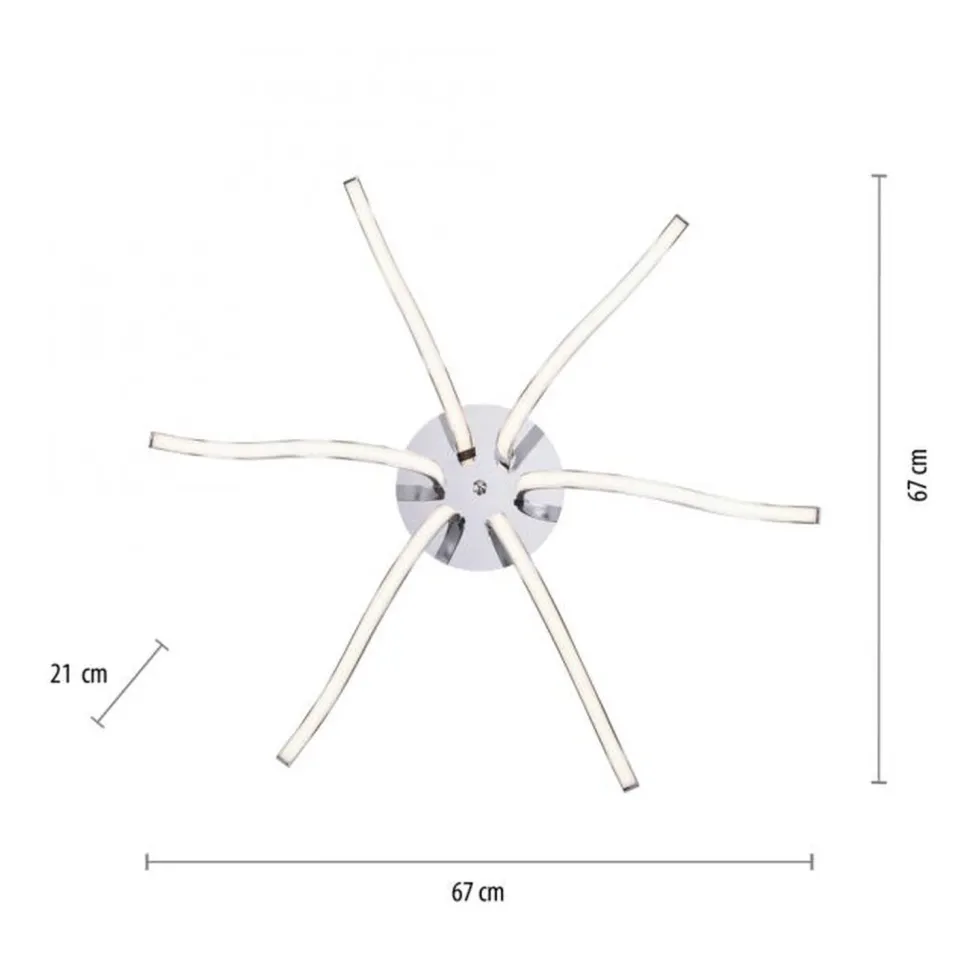 LED Deckenleuchte Metall in Chrom 3000 K 4 W L:67 cm