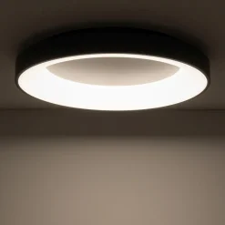 LED Deckenleuchte Metall 60 W Schwarz blendarm wohnlich