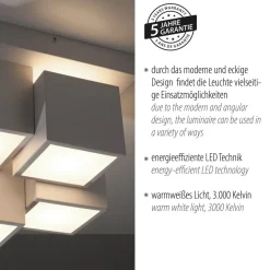LED Deckenleuchte Metall Würfel B:30 cm 2400 lm 3000 K
