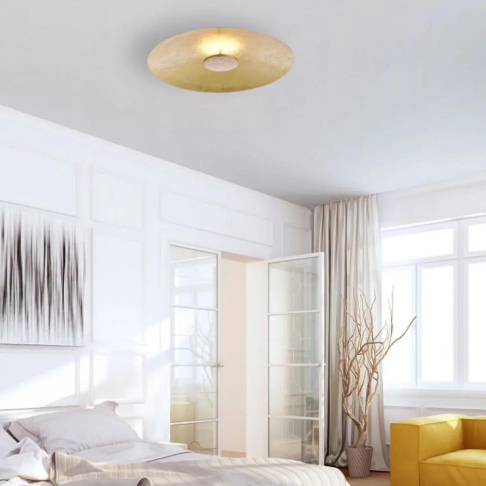LED Deckenleuchte Metall dimmbar in Blattgold 3000 K