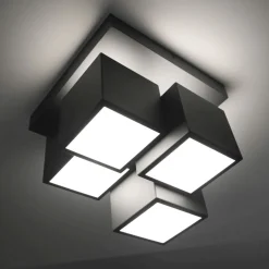 LED Deckenleuchte Metall Würfel B:30 cm 2400 lm Schwarz