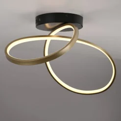 LED Deckenleuchte Metall Schwarz Messing 3000 K dimmbar