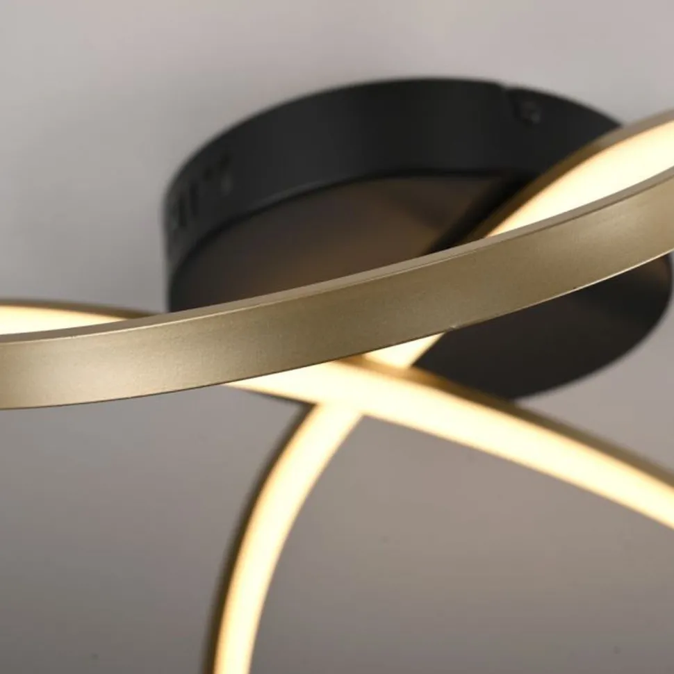 LED Deckenleuchte Metall Schwarz Messing 3000 K dimmbar