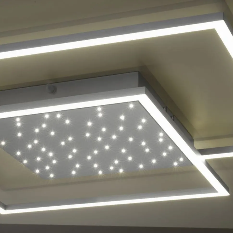 LED Deckenleuchte mit Nachthimmel in Stahl 49 W dimmbar