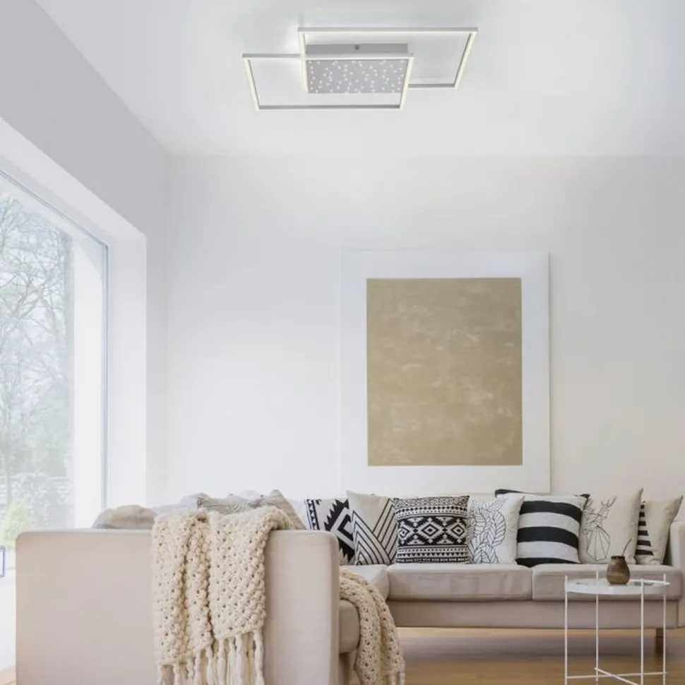 LED Deckenleuchte mit Nachthimmel in Stahl 49 W dimmbar