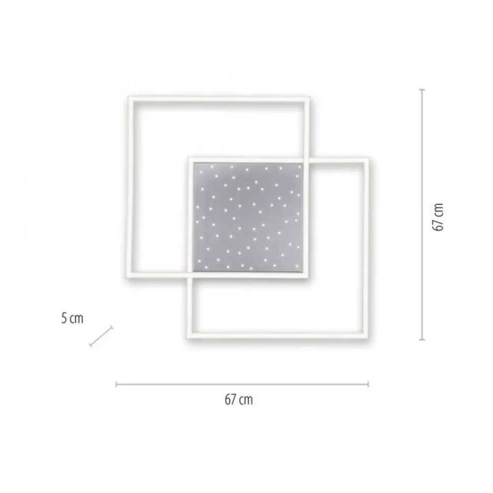 LED Deckenleuchte mit Nachthimmel in Stahl 49 W dimmbar