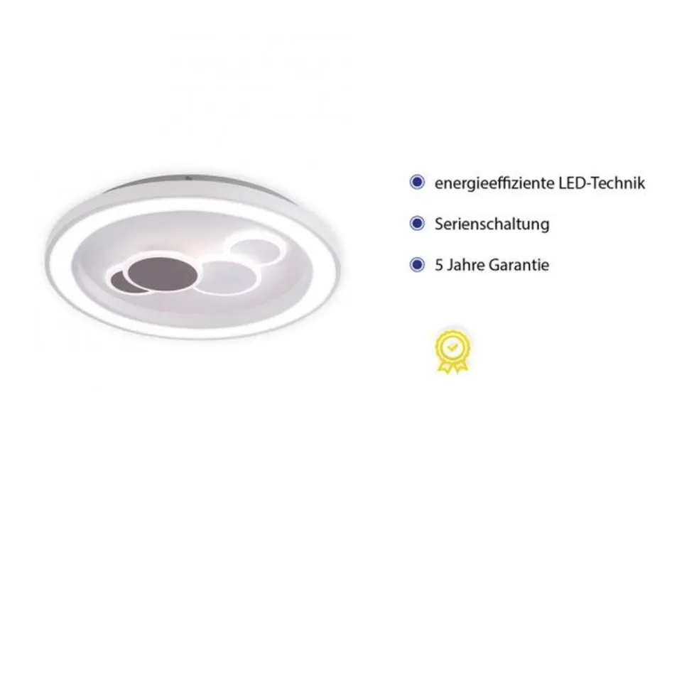 LED Deckenleuchte rund Weiß Schwarz Serienschalter 55 W