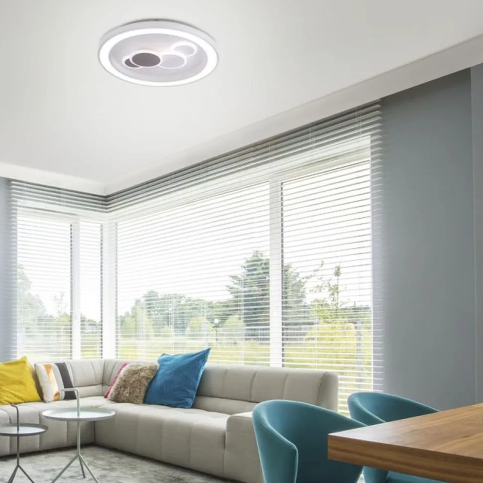 LED Deckenleuchte rund Weiß Schwarz Serienschalter 55 W