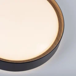 LED Deckenleuchte Schwarz Natur Ø40 cm 3400 lm dimmbar