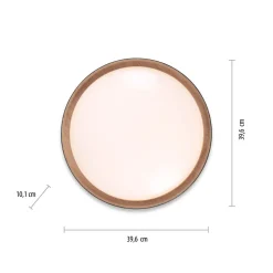 LED Deckenleuchte Schwarz Natur Ø40 cm 3400 lm dimmbar