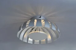 LED Deckenleuchte Silber 1100lm rund 26cm FLARE