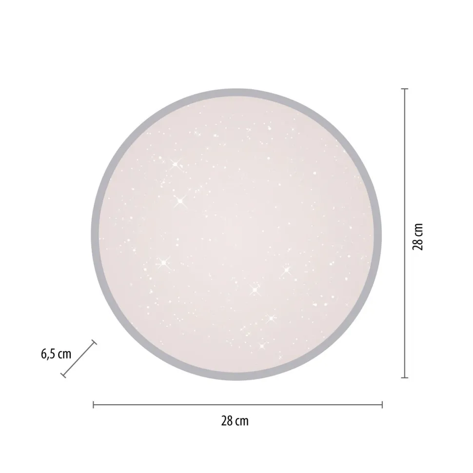 LED Deckenleuchte Sternenhimmel Silber 1380 lm dimmbar