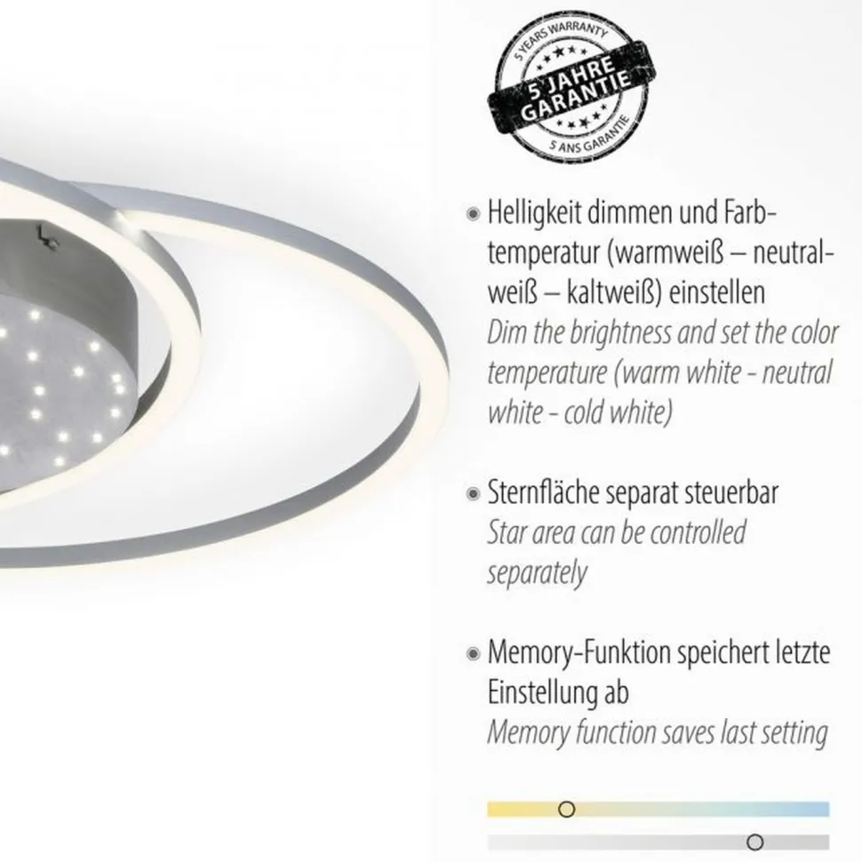 LED Deckenleuchte Sternenhimmel in Stahl 40 W dimmbar