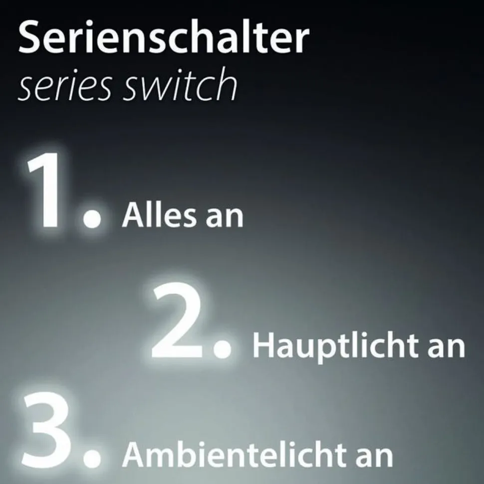 LED Deckenleuchte Weiß Schwarz Serienschalter B:48 cm