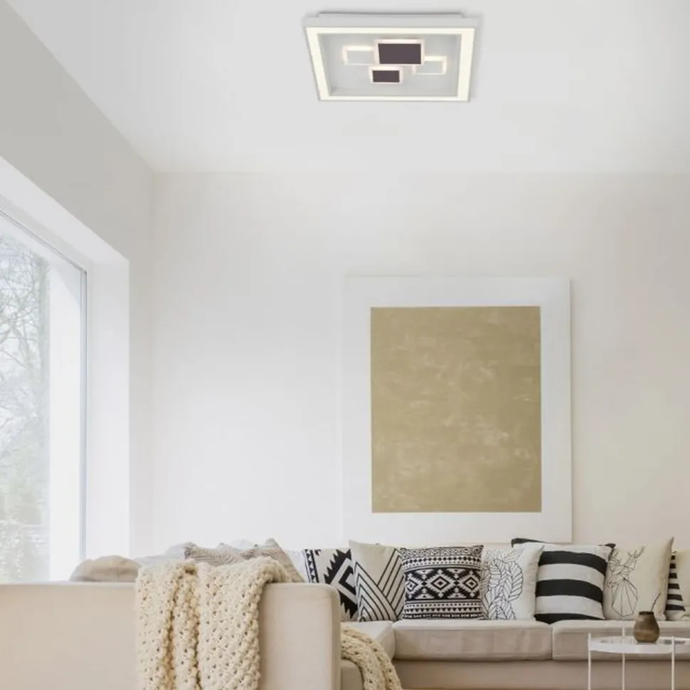 LED Deckenleuchte Weiß Schwarz Serienschalter B:48 cm