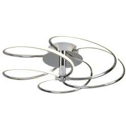 LED Deckenleuchte Wohnzimmer Chrom Weiß 3000 K B: 56 cm