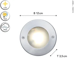 LED Einbaustrahler Aluminium IP67 rund Ø12 cm Nickel