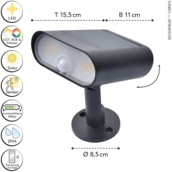 LED Erdspießspot verstellbar IP44 500 lm dimmbar RGB