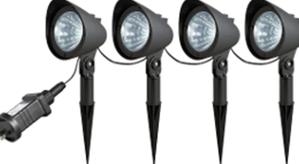 LED Gartenleuchte Erdspieß 4er Set Stecker Kabel Anthrazit