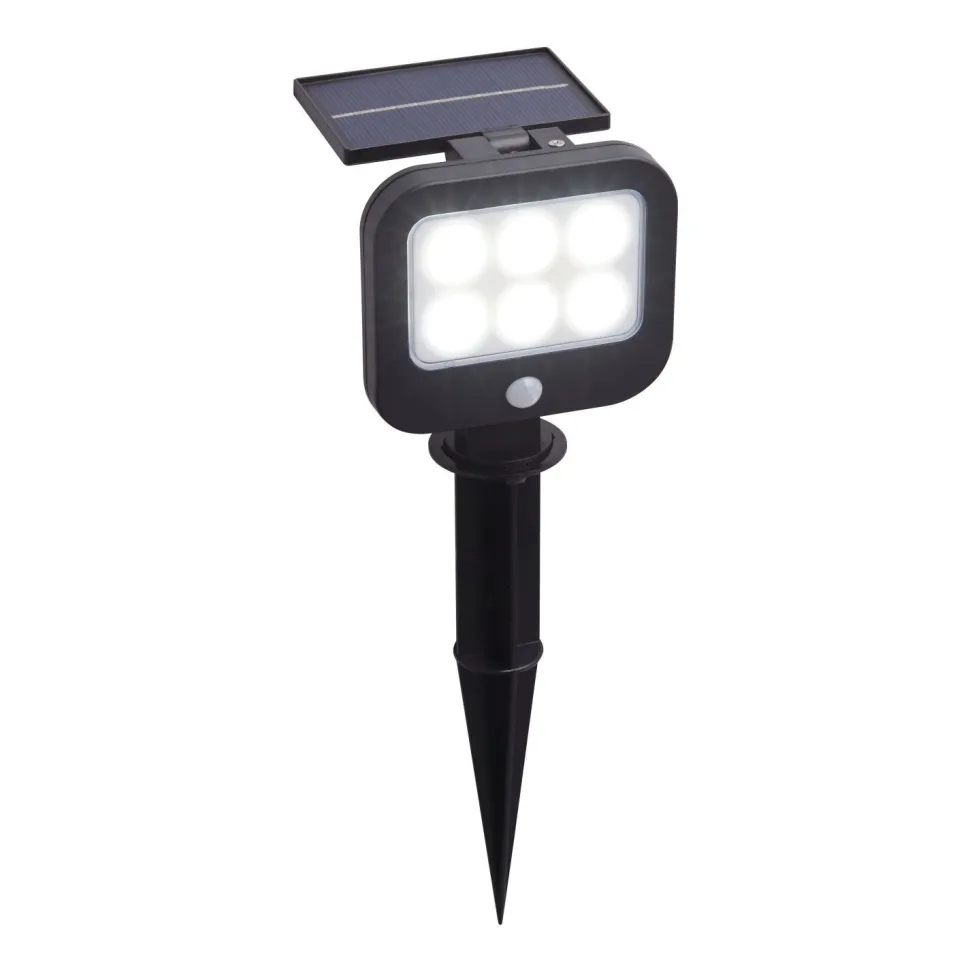 LED Gartenleuchte Erdspieß Solar IP44 verstellbar Schwarz