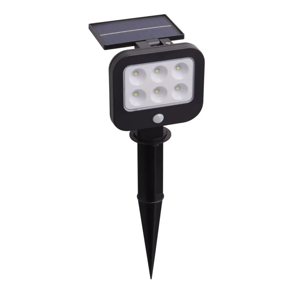 LED Gartenleuchte Erdspieß Solar IP44 verstellbar Schwarz