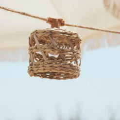 LED Girlande Garten 5m lang IP44 Jute Seegras 2700 K