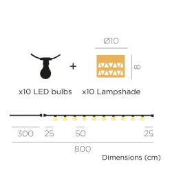 LED Girlande Garten 5m lang IP44 Jute Seegras 2700 K