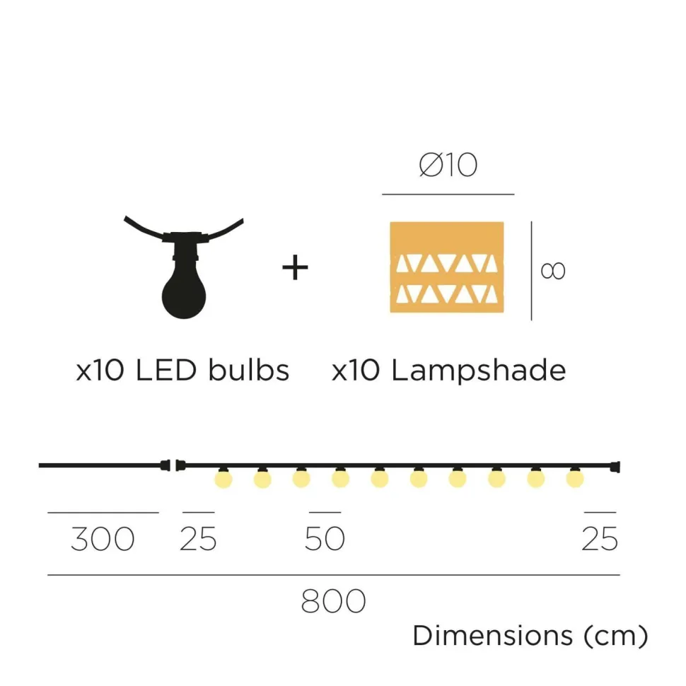LED Girlande Garten 5m lang IP44 Jute Seegras 2700 K
