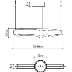 LED Hängelampe 100 cm lang Teak Holz Furnier 3000 K Modern