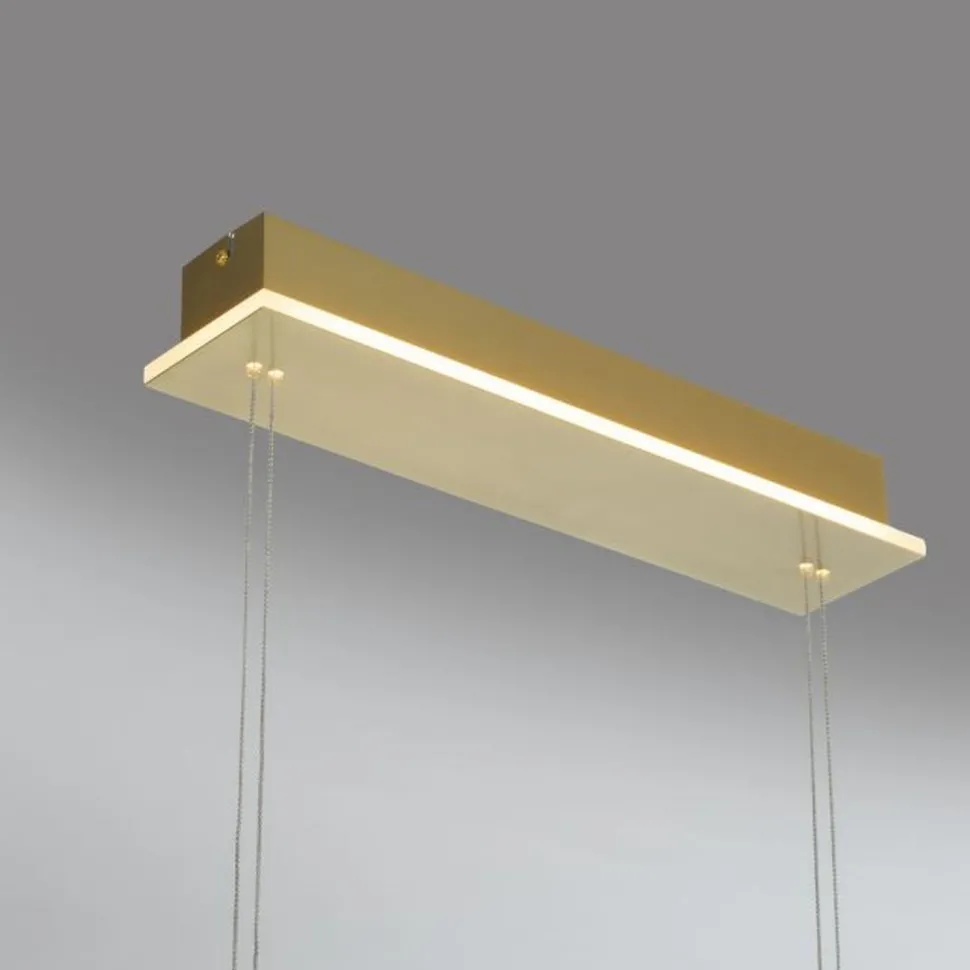 LED Hängelampe Glas 108 cm Fernbedienung in Messing