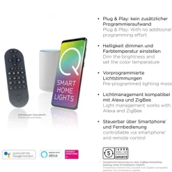 LED Hängelampe Glas 108 cm Fernbedienung in Messing