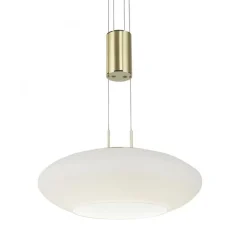 LED Hängelampe Glas in Messing dimmbar Fernbedienung