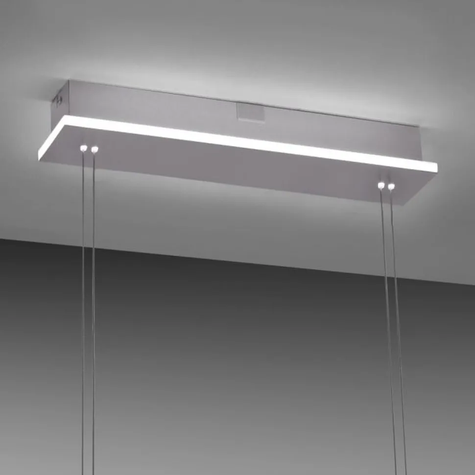 LED Hängelampe Glas in Stahl 108 cm 38 W Fernbedienung