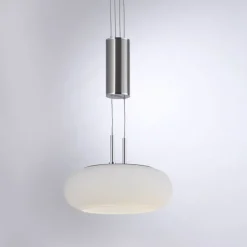 LED Hängelampe Glas in Stahl L:44 cm 3550 lm dimmbar