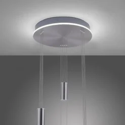 LED Hängelampe Glas in Stahl L:44 cm 3550 lm dimmbar