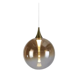 LED Hängelampe Glaskugel Ø16 cm 5 W Schwarz Bernstein