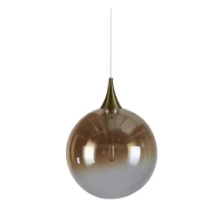 LED Hängelampe Glaskugel Ø16 cm 5 W Schwarz Bernstein