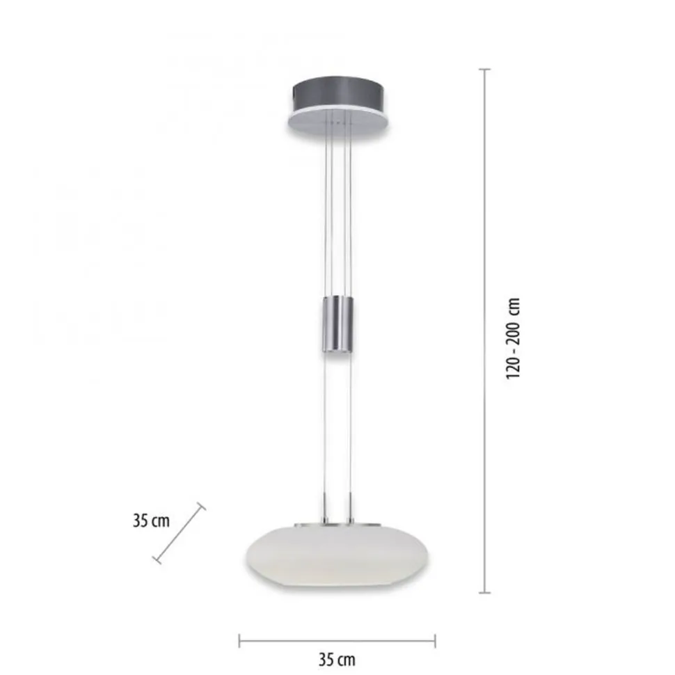LED Hängelampe Glasschirm dimmbar Fernbedienung 4350 lm