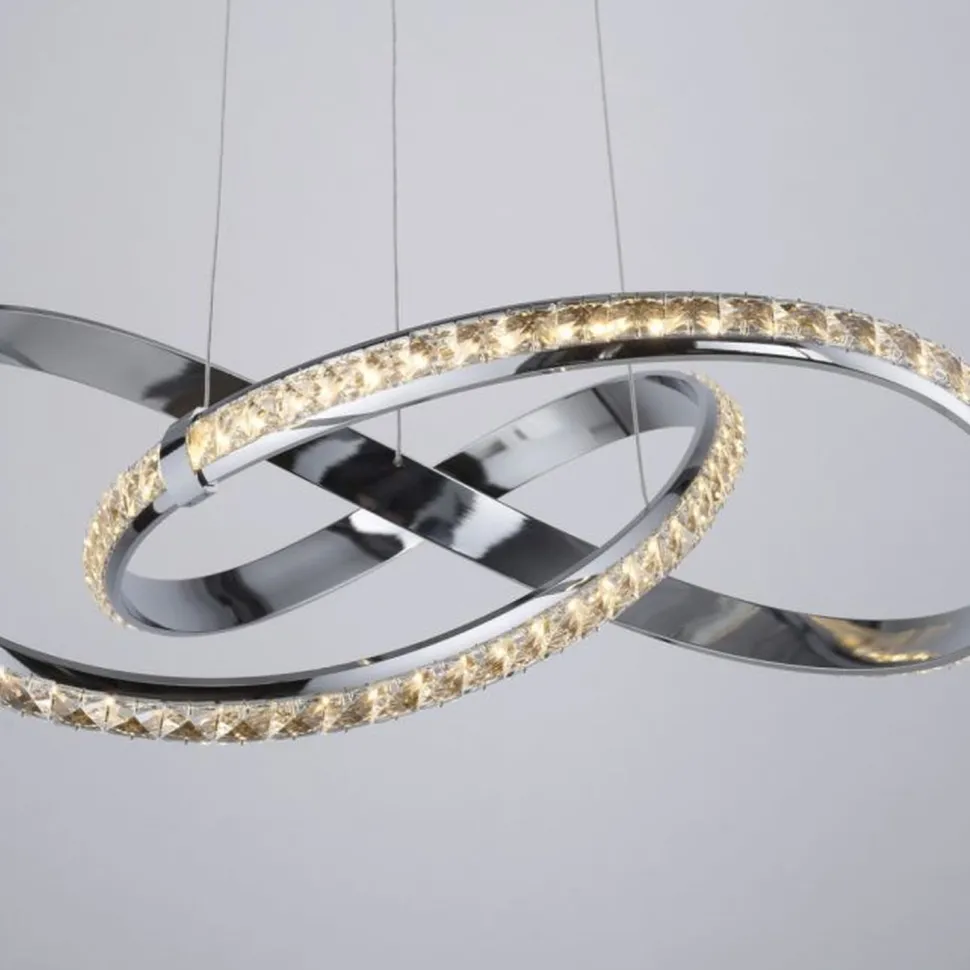 LED Hängelampe in Chrom dimmbar 30 W L:57 cm elegant