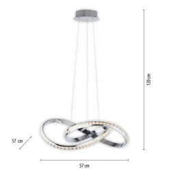 LED Hängelampe in Chrom dimmbar 30 W L:57 cm elegant