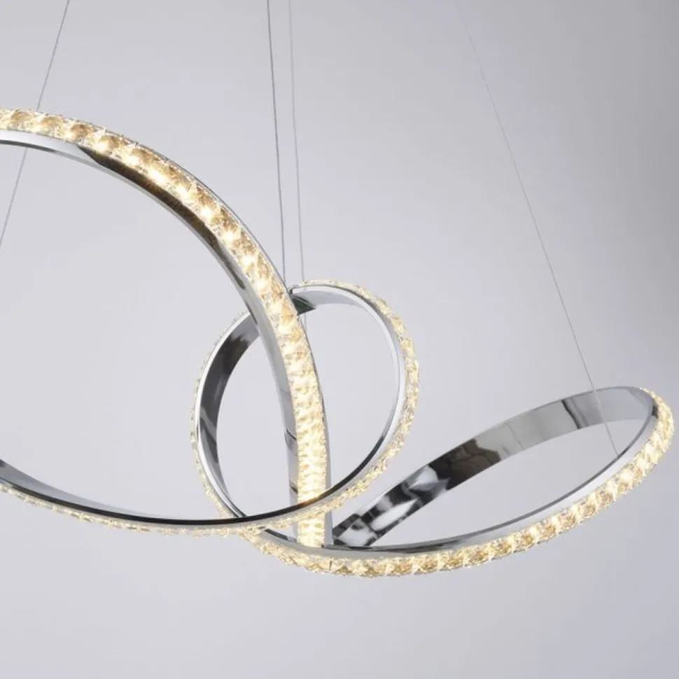 LED Hängelampe in Chrom dimmbar 39 W L:94 cm elegant