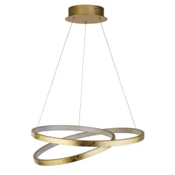 LED Hängelampe in Gold Metall B:47 cm 42 W Ringe Modern